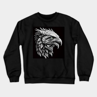 A majestic eagle head with a fierce expression Crewneck Sweatshirt